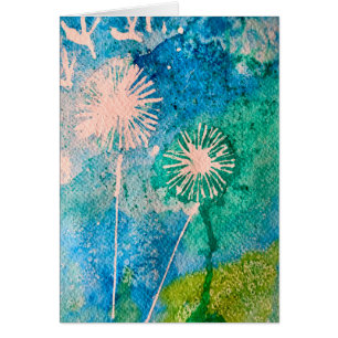 Dandelion aquarelle abstraite peinte