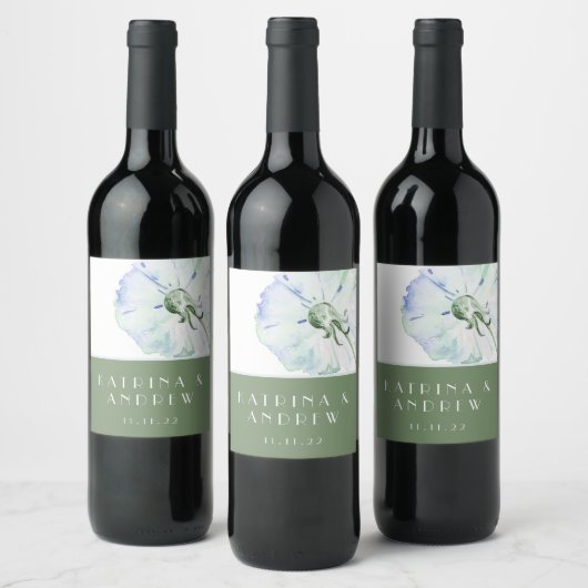 Dandelion Aquarelle Mariage Vins Étiquettes (Bouteilles)
