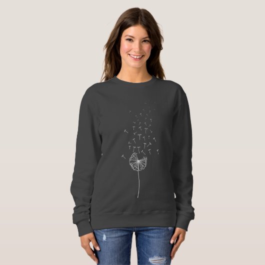 Dandelion bemoedigend design grijs trui (Voorkant volledig)