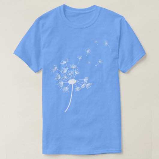 Dandelion blaast weg in de wind in de lucht A T-shirt (Design voorkant)