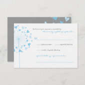 Dandelion bleu Fleurs Amour Mariage Carte RSVP (Devant / Derrière)