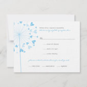 Dandelion bleu Fleurs Amour Mariage Carte RSVP (Devant)
