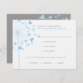 Dandelion bleu Fleurs Amour Mariage Carte RSVP (Devant / Derrière)