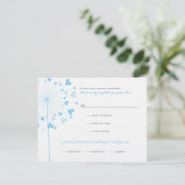 Dandelion bleu Fleurs Amour Mariage Carte RSVP (Debout devant)