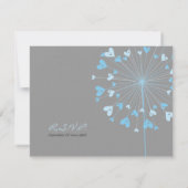 Dandelion bleu Fleurs Amour Mariage Carte RSVP (Dos)