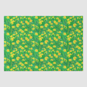 Dandelion Bloom Summer Flowers Floral Green Yellow Tissuepapier