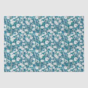 Dandelion Bloom Summer Flowers Floral Pattern Blau Tissuepapier