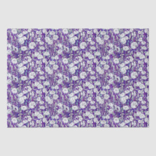 Dandelion Bloom Summer Flowers Floral Pattern Blau Tissuepapier