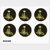 Dandelion blooming botanisch ronde sticker (Vel)