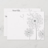 Dandelion Blossoms Vins Mariée Merci Cartes (Devant / Derrière)