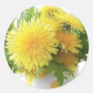 Dandelion Bouquet Ronde Sticker