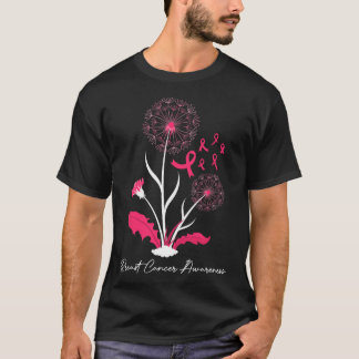 Dandelion Breast Cancer Awareness Roze Ribbon Supe T-shirt