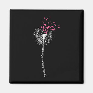 Dandelion Breast Cancer Awareness Warrior Pink Rib Magneet