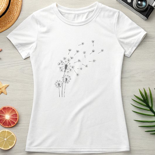 Dandelion Breeze; Whimsical Summer Floral T-shirt