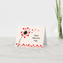 Dandelion briefkaart voor Valentijnsdag