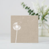 Dandelion Burlap Blank Invitation Kaart (Staand voorkant)