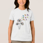 Dandelion butterfly flow Tri-Blend shirt (Voorkant)