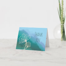 Dandelion Carte de remerciements plié positif