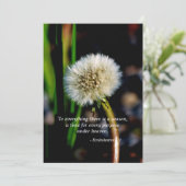 Dandelion Celebration of Life Invitation Scripture Kaart (Staand voorkant)