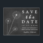 Dandelion Chalkboard Pays Enregistrer Les Cartes D<br><div class="desc">Dandelion Chalkboard Country Save The Date Cards - dispose d'un arrière - plan de tableau noir avec des pandelions décoratifs.</div>