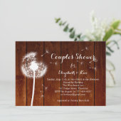 Dandelion Couple's Shower Invitation - hout Kaart (Staand voorkant)