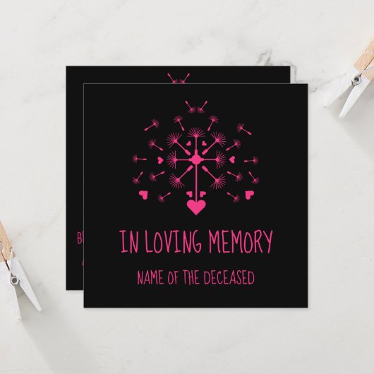 Dandelion Dans Le Vent Dans La Carte Mémoire Amour (Devant/Arrière en situation)