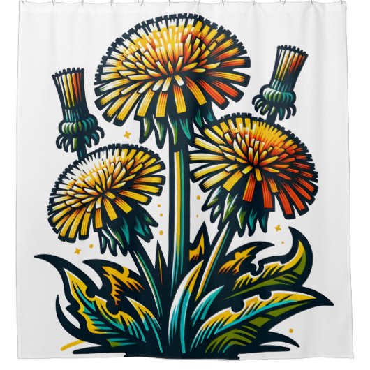 Dandelion Douchegordijn (Voorkant)