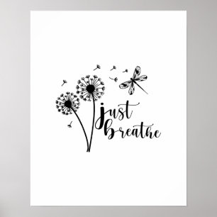 Dandelion Dragonfly enkel Breathe Poster