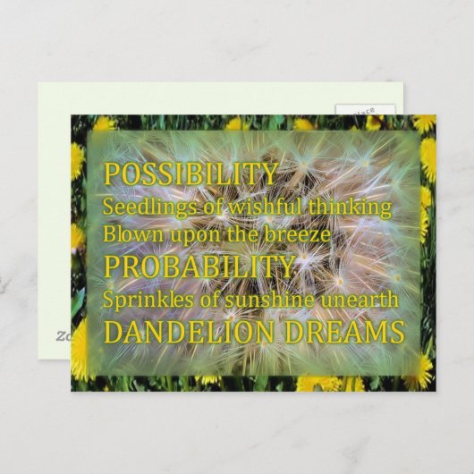 Dandelion Dreams Briefkaart (Voorkant / Achterkant)