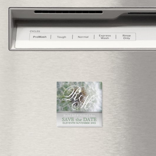 Dandelion Dreams Monogram SavetheDate Magnet (In Situ (Lave-vaisselle))