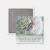 Dandelion Dreams Monogram SavetheDate Magnet Magneet (Voorkant / Achterkant)