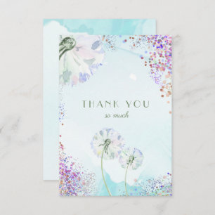 Dandelion en Glitter Dank u Kaarten
