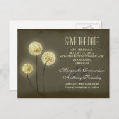 dandelion enregistrer la date élégante cartes post (Devant / Derrière)