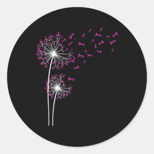 Dandelion Faith Hope Love Breast Cancer Awareness Ronde Sticker