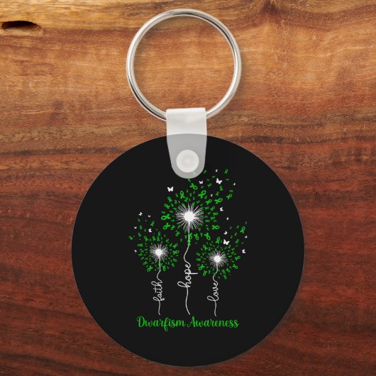 Dandelion Faith Hope Love Dwarfism Awareness Sleutelhanger (Voorkant)