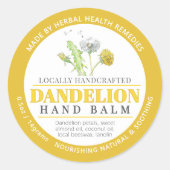 Dandelion fleur jaune étiquette de salaison de bau (Devant)