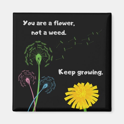 Dandelion Fleur Pas Weight Fridge Magnet (Devant)