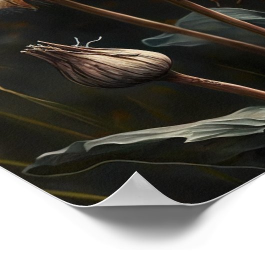 Dandelion Fleurs Art Affiche d'impression (Coin)