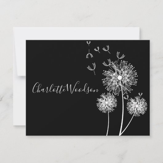Dandelion Fleurs Dans Le Vent Script Nom Cartes De (Devant)