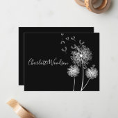 Dandelion Fleurs Dans Le Vent Script Nom Cartes De (Devant/Arrière en situation)
