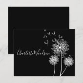 Dandelion Fleurs Dans Le Vent Script Nom Cartes De (Devant / Derrière)