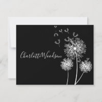 Dandelion Fleurs Dans Le Vent Script Nom Cartes De