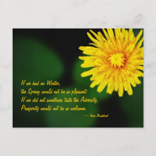 Dandelion Flower Anne Bradstreet Quote Briefkaart
