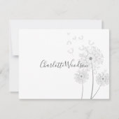 Dandelion Flowers blazen in Wind Script Name Note Notitiekaartje (Voorkant)