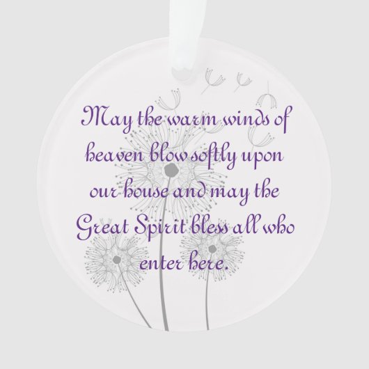 Dandelion Flowers Bless Dit Ornament van het Huis (voorkant)