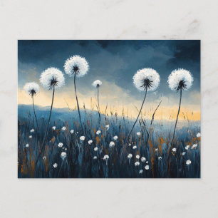 Dandelion Fluff Dramatisch schilderij Briefkaart