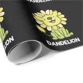Dandelion Funny Lion Pun Dark BG Cadeaupapier (Rol Hoek)