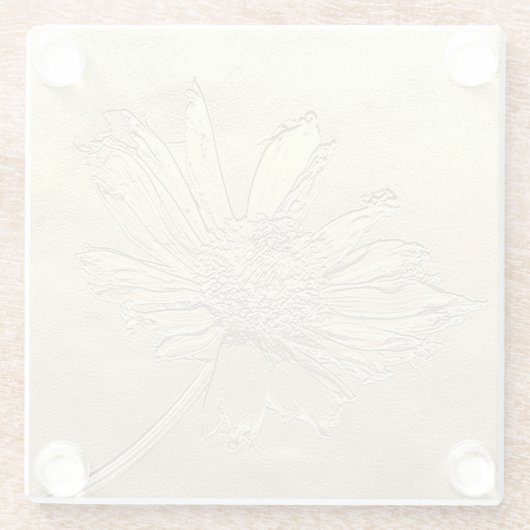 Dandelion glass coaster glazen onderzetter (Achterkant)