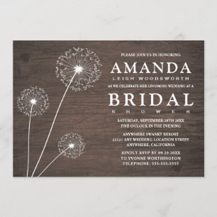 Dandelion Grange Bois Bridal Douche Invitations