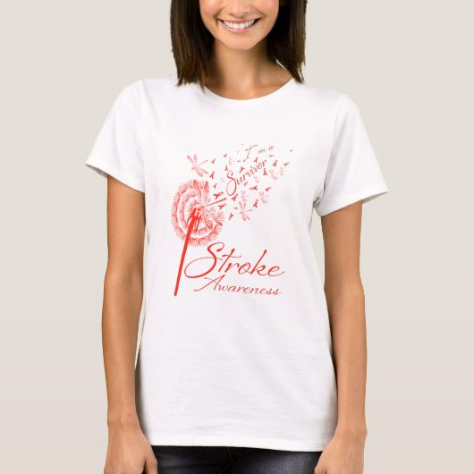 Dandelion I'm a Survivor Stroke Awareness Flower T-shirt (Voorkant)